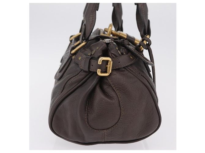 Chloé Chloe Paddington Hand Bag Leather Brown Gold Silver - vista 4