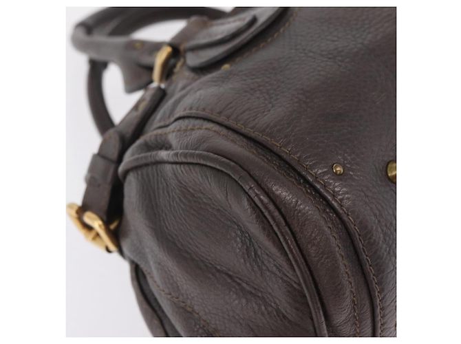 Chloé Chloe Paddington Hand Bag Leather Brown Gold Silver - vista 9