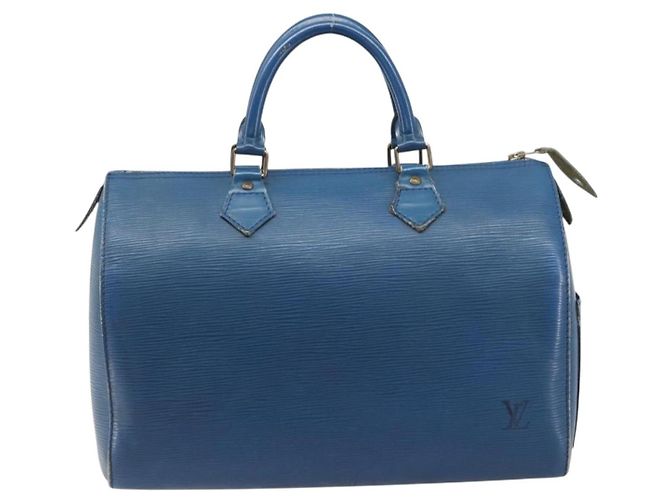 LOUIS VUITTON Epi Speedy 30 Hand Bag Toledo Blue M43005 LV - vista 13