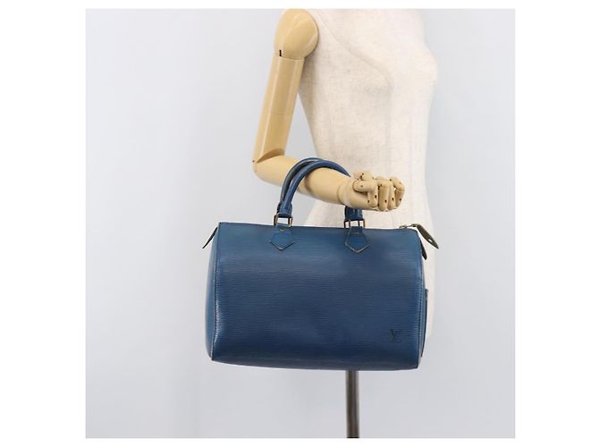 LOUIS VUITTON Epi Speedy 30 Hand Bag Toledo Blue M43005 LV - vista 31