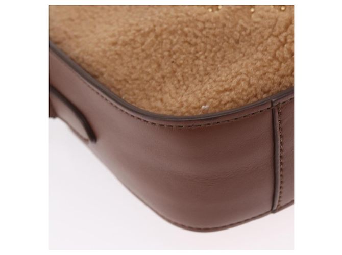 Stella Mc Cartney Stella McCartney Chain Shoulder Bag Leather Boa Brown Gold - vista 16