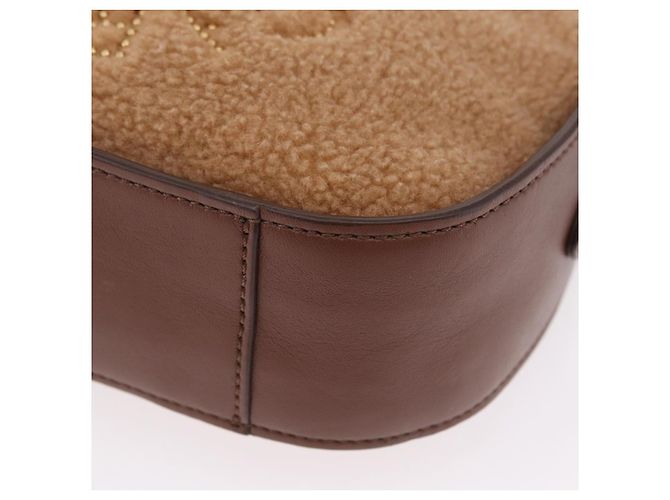 Stella Mc Cartney Stella McCartney Chain Shoulder Bag Leather Boa Brown Gold - vista 17
