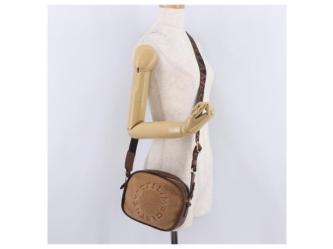 Stella Mc Cartney Stella McCartney Chain Shoulder Bag Leather Boa Brown Gold - vista 25