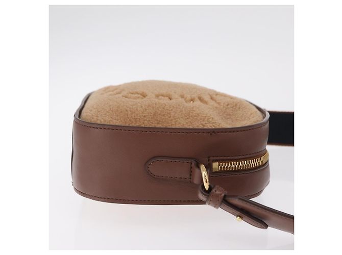 Stella Mc Cartney Stella McCartney Chain Shoulder Bag Leather Boa Brown Gold - vista 3