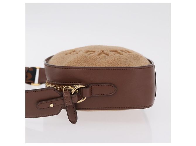 Stella Mc Cartney Stella McCartney Chain Shoulder Bag Leather Boa Brown Gold - vista 5
