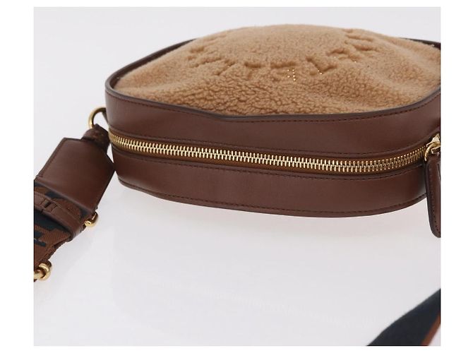 Stella Mc Cartney Stella McCartney Chain Shoulder Bag Leather Boa Brown Gold - vista 7