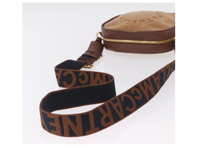 Stella Mc Cartney Stella McCartney Chain Shoulder Bag Leather Boa Brown Gold - vista 8