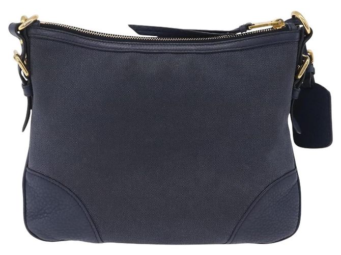 PRADA Shoulder Bag Jacquard Navy Gold - vista 2