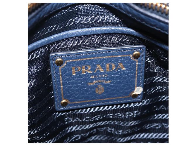 PRADA Shoulder Bag Jacquard Navy Gold - vista 22