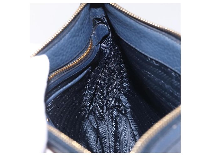 PRADA Shoulder Bag Jacquard Navy Gold - vista 23