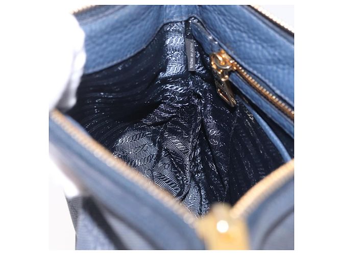 PRADA Shoulder Bag Jacquard Navy Gold - vista 24