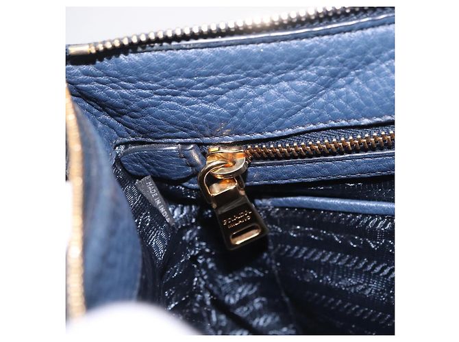 PRADA Shoulder Bag Jacquard Navy Gold - vista 25