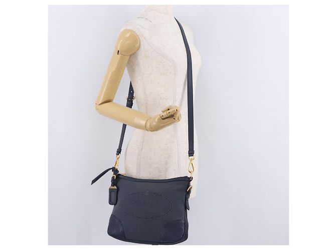 PRADA Shoulder Bag Jacquard Navy Gold - vista 27