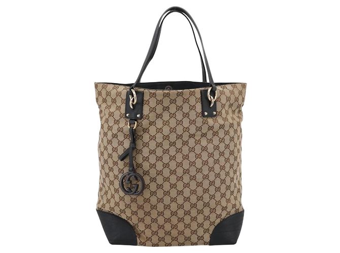 GUCCI GG Canvas Hand Bag 2way Gold Beige 247286 - vista 13