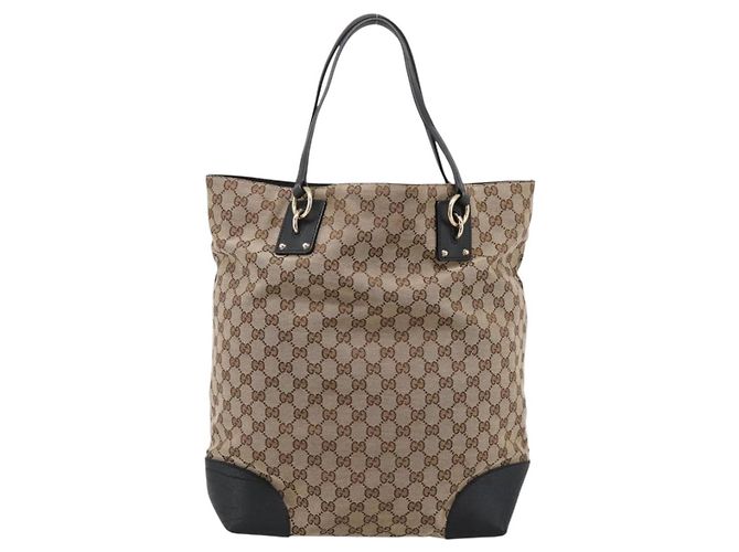 GUCCI GG Canvas Hand Bag 2way Gold Beige 247286 - vista 2