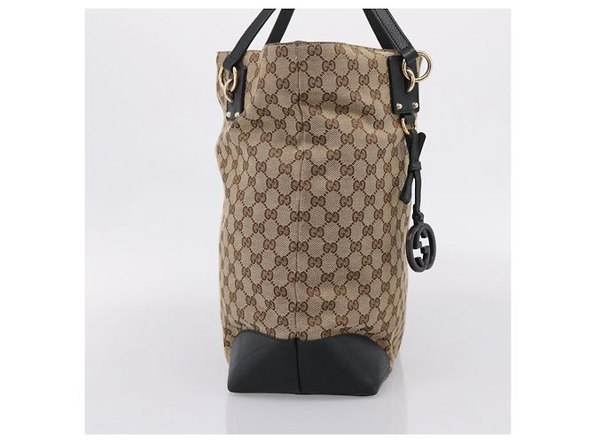 GUCCI GG Canvas Hand Bag 2way Gold Beige 247286 - vista 3