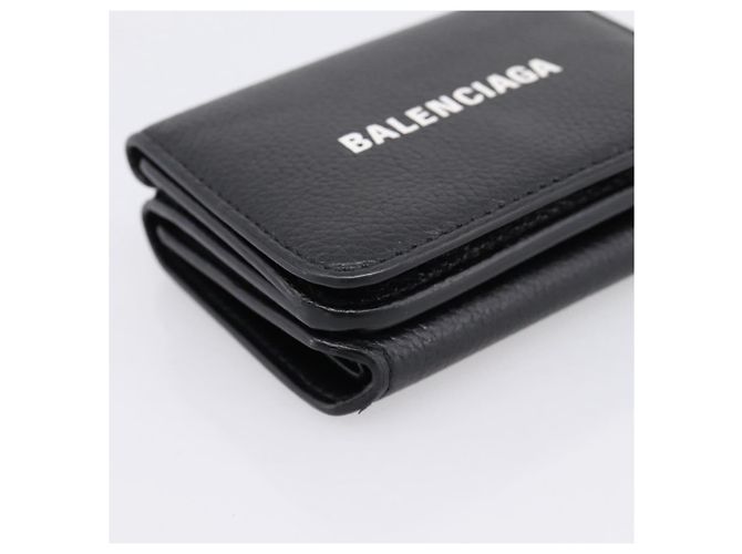 Balenciaga Everyday Compact Wallet Leather Black Gold - vista 14