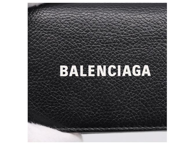 Balenciaga Everyday Compact Wallet Leather Black Gold - vista 17