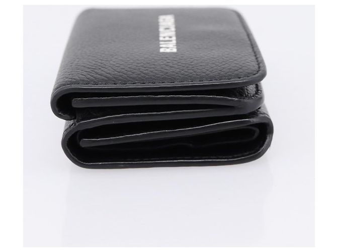 Balenciaga Everyday Compact Wallet Leather Black Gold - vista 3