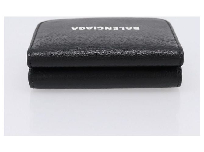 Balenciaga Everyday Compact Wallet Leather Black Gold - vista 5