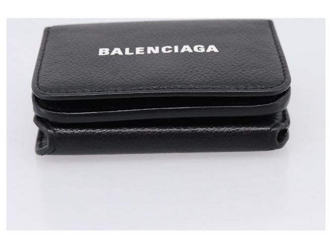 Balenciaga Everyday Compact Wallet Leather Black Gold - vista 6