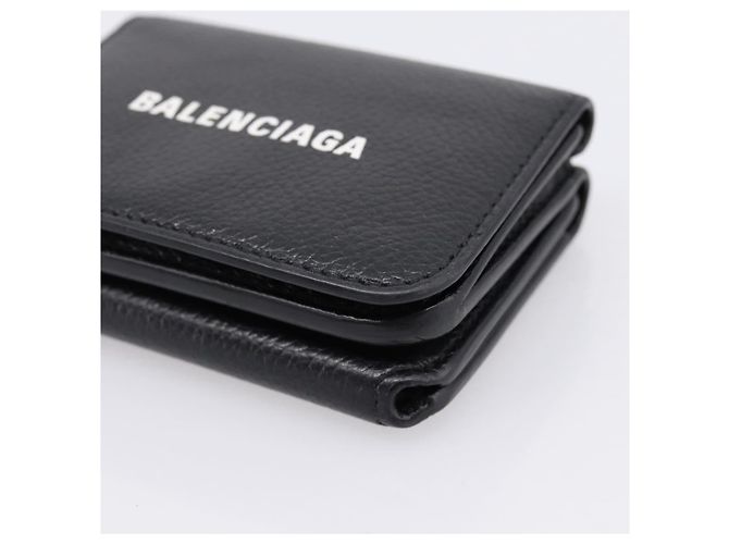 Balenciaga Everyday Compact Wallet Leather Black Gold - vista 7