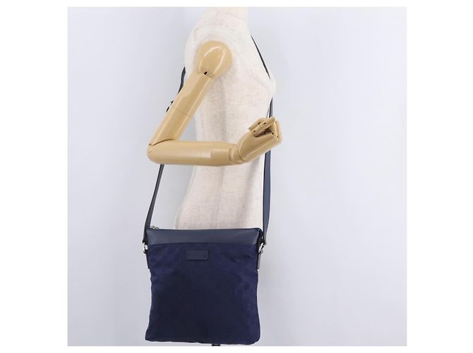 GUCCI GG Shoulder Bag Nylon Navy Silver 510342 - vista 28