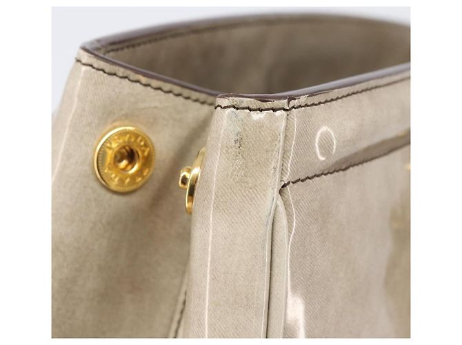 PRADA Hand Bag Patent Beige Gold Tone - vista 8