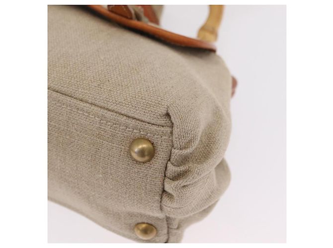 Miu Miu Bamboo Hand Bag Cotton 2way Beige Gold - vista 19