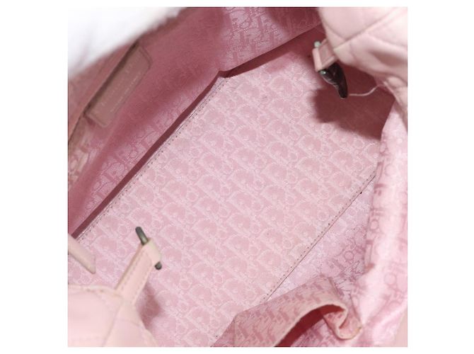 Christian Dior Cannage Lady Dior Hand Bag Lamb Skin Pink Silver - vista 11