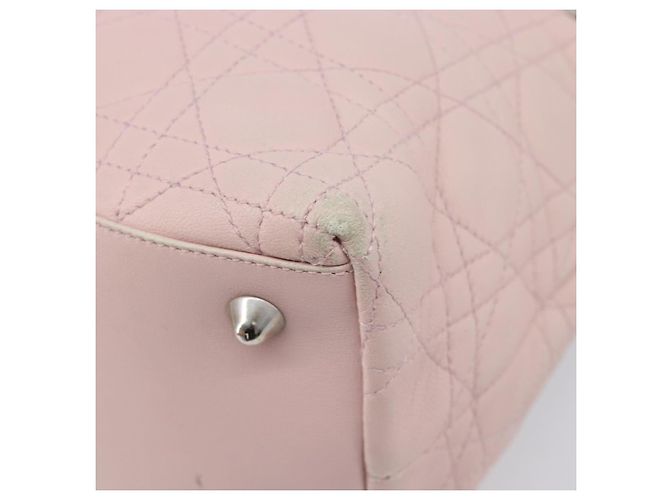 Christian Dior Cannage Lady Dior Hand Bag Lamb Skin Pink Silver - vista 16