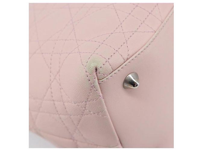 Christian Dior Cannage Lady Dior Hand Bag Lamb Skin Pink Silver - vista 17