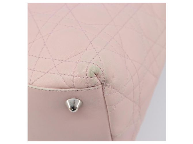 Christian Dior Cannage Lady Dior Hand Bag Lamb Skin Pink Silver - vista 18