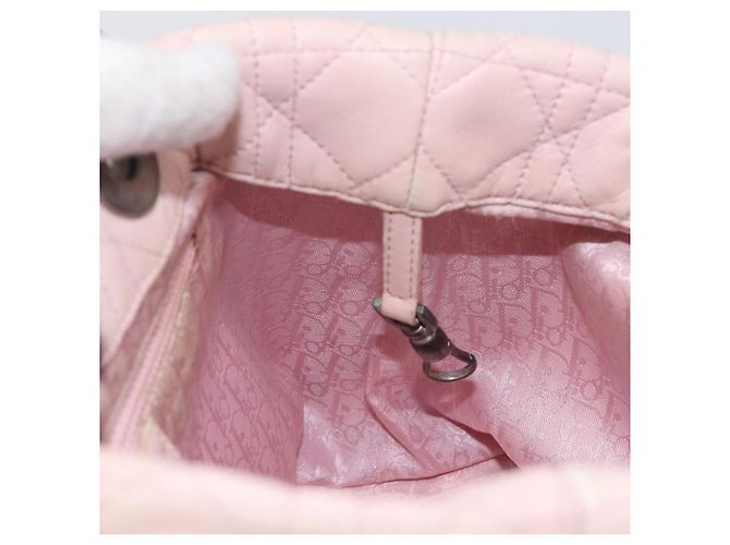 Christian Dior Cannage Lady Dior Hand Bag Lamb Skin Pink Silver - vista 23
