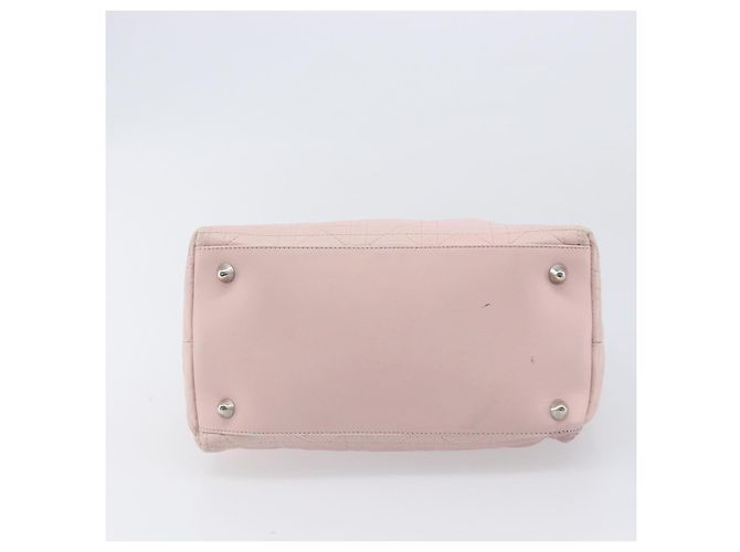 Christian Dior Cannage Lady Dior Hand Bag Lamb Skin Pink Silver - vista 7