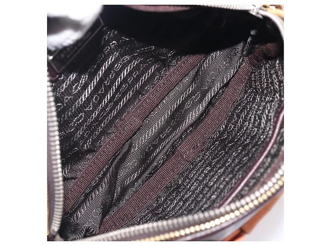 PRADA Shoulder Bag Leather Brown Gold - vista 11
