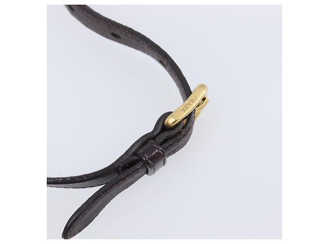 PRADA Shoulder Bag Leather Brown Gold - vista 17