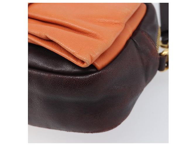 PRADA Shoulder Bag Leather Brown Gold - vista 18