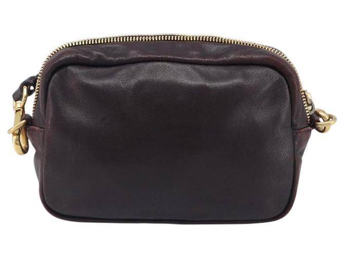 PRADA Shoulder Bag Leather Brown Gold - vista 2