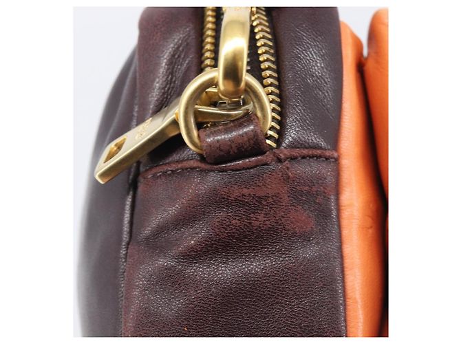 PRADA Shoulder Bag Leather Brown Gold - vista 22