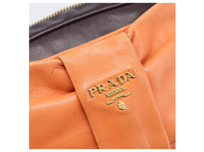 PRADA Shoulder Bag Leather Brown Gold - vista 23
