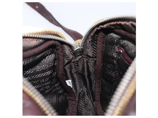 PRADA Shoulder Bag Leather Brown Gold - vista 26
