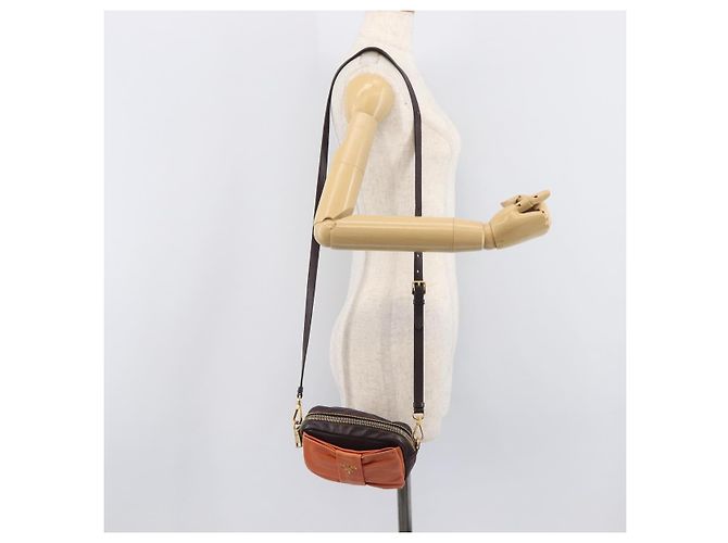PRADA Shoulder Bag Leather Brown Gold - vista 29