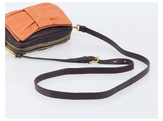 PRADA Shoulder Bag Leather Brown Gold - vista 6