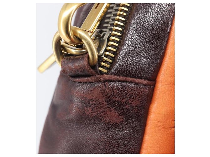 PRADA Shoulder Bag Leather Brown Gold - vista 9