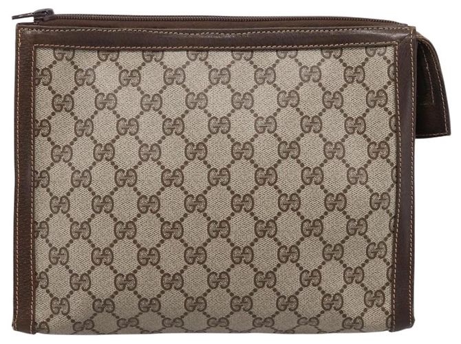 GUCCI GG Supreme Clutch Bag PVC Beige - Ansicht 13