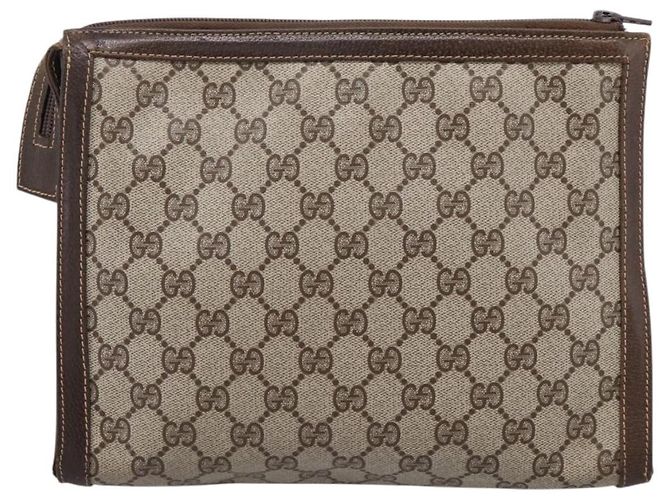 GUCCI GG Supreme Clutch Bag PVC Beige - Ansicht 2