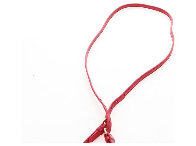 PRADA Hand Bag Leather 2way Red Gold - vista 16