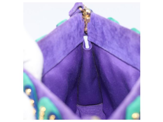Autre Marque Saint Laurent Shoulder Bag Suede Purple Gold Tone - vista 18