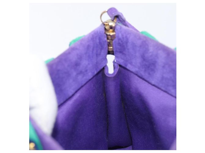 Autre Marque Saint Laurent Shoulder Bag Suede Purple Gold Tone - vista 19